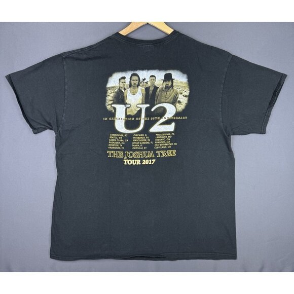 U2 Band Tee The Joshua Tree Tour 2017 Concert Promo 30th Anniversary Black 2XL - Picture 2 of 8